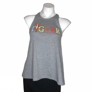 DISNEY Tigger Tank Top Grey Sleeveless T Shirt Racer Back NEW Size Small